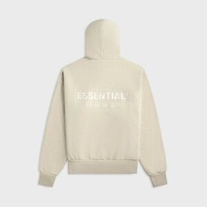 Fear of God Essentials Classic Fit Fleece Hoodie Heather Stone Medium New W/ Tag